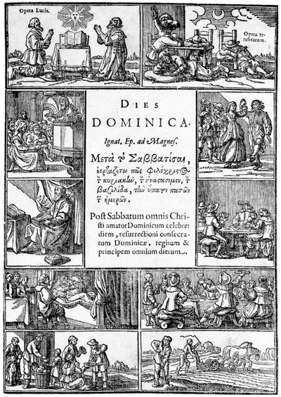 Titelblad til Thomas Youngs Dies Dominica, 1639 af English School