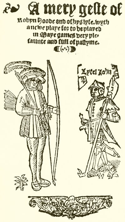 Titelside af A Mery Geste of Robyn Hood, 1550 af English School