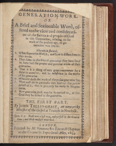 Generationsværkets titelside af English School