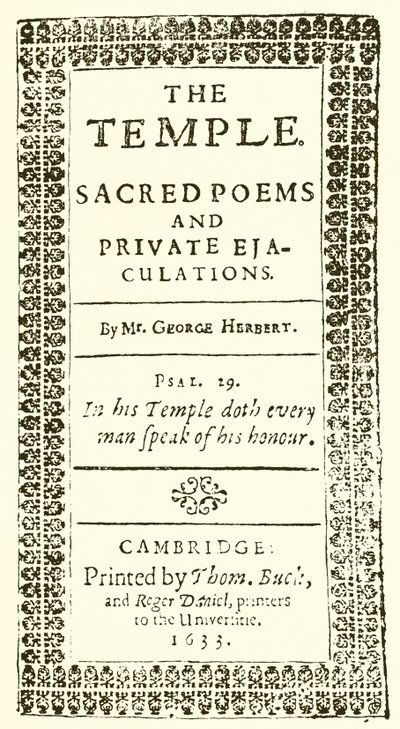 Titelside af George Herberts The Temple af English School