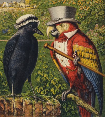 Tittums og Fido (farve litho) af English School