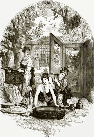 Toilet af en japansk dame af English School