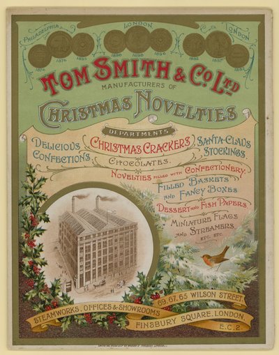 Tom Smith & Co Ltd, julenyheder, julekiks, brochureomslag af English School