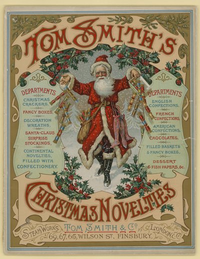 Tom Smith & Co Ltd, julenyheder, julekiks, brochureomslag af English School