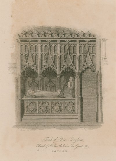Graven af Prior Rayhere, Church of St Bartholomew the Great, Smithfield af English School