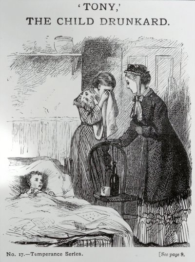 Tony, barnet drukkenbolt, ca. 1860 af English School