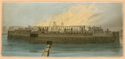 Tower of London Fire, 1841 af English School