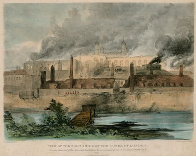 Tower of London Fire, 1841 af English School