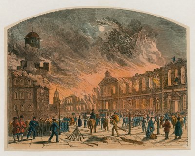 Tower of London Fire, 1841 af English School