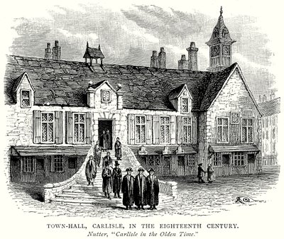 Rathaus, Carlisle, im achtzehnten Jahrhundert (Gravur) von English School