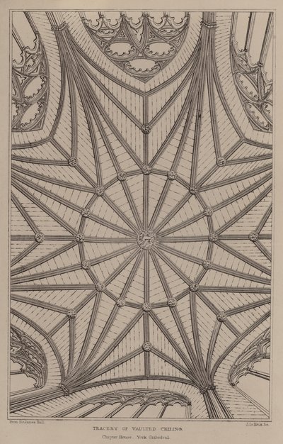 Tracery of Vaulted Ceilings (gravering) af English School