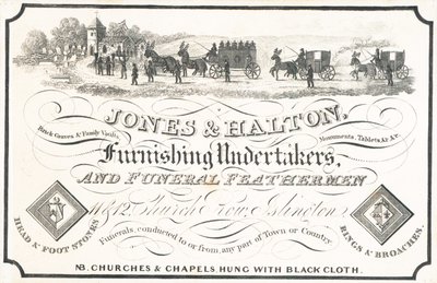 Trade card, Jones & Halton af English School