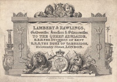 Handelskort, Lambert & Rawlings af English School