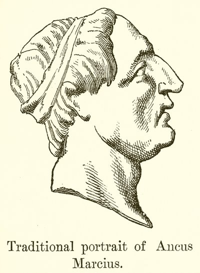 Traditionelt portræt af Ancus Marcius af English School