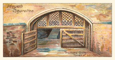 Forrædernes port, Tower of London (chromolitho) af English School
