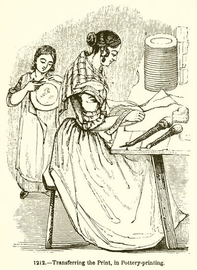 Overførsel af trykket, i keramik-udskrivning af English School