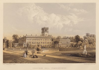 Trentham Hall, Staffordshire (akvatint) af English School