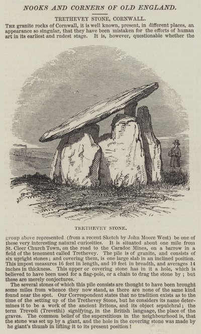 Trethevey Stone, Cornwall (gravering) af English School