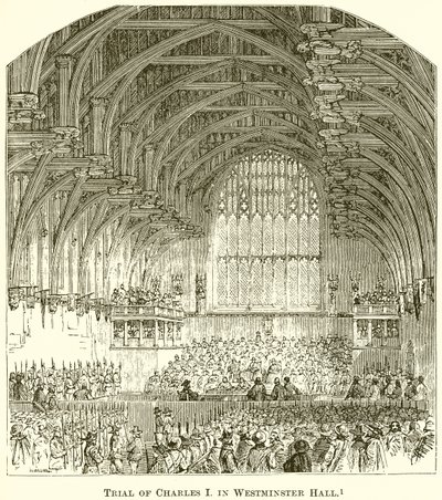 Retssagen mod Charles I i Westminster Hall af English School