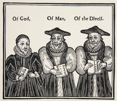 Triple Episcopacie, satire af det puritanske parti Laud og hofbiskopperne, fra en traktat fra 1641 af English School