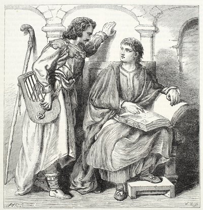 Troubadour and Barbe, illustration fra The History of Protestantism af James Aitken Wylie (1808-1890), pub. 1878 af English School