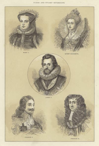 Tudor og Stuart Sovereigns af English School
