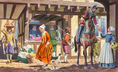 Tudor byscene af English School