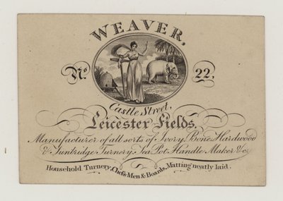 Turner, Weaver, byttekort af English School