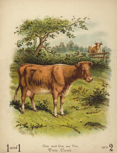 To køer (chromolitho) af English School