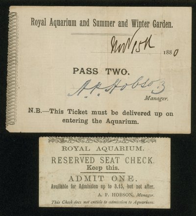 To billetter til Royal Aquarium af English School