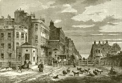 Tyburn Turnpike, 1820 af English School