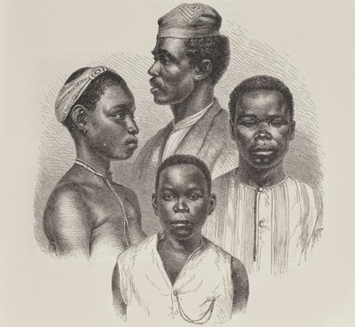 Typer fra Loangokysten, fra menneskehedens historie, bind III, af prof. Friedrich Ratzel, 1898 af English School