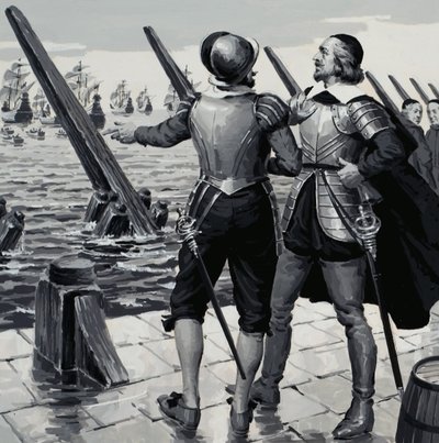 Uidentificeret militærscene af English School