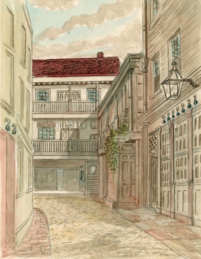 Uidentificerede bygninger, London (wc på papir) af English School