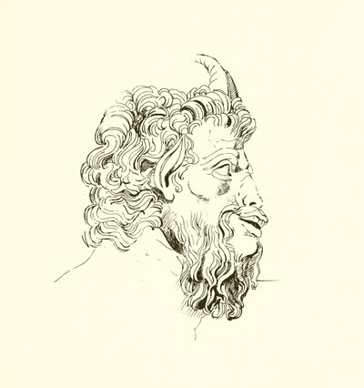 Vereinigung eines menschlichen Gesichts mit dem eines Ziegenbocks, aus der Villa Albani von English School