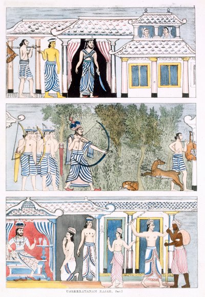 Usseeratanam Rajah, del I, fra The History and Doctrin of Buddhism af Edward Upham, 1829 (se også 414248) af English School