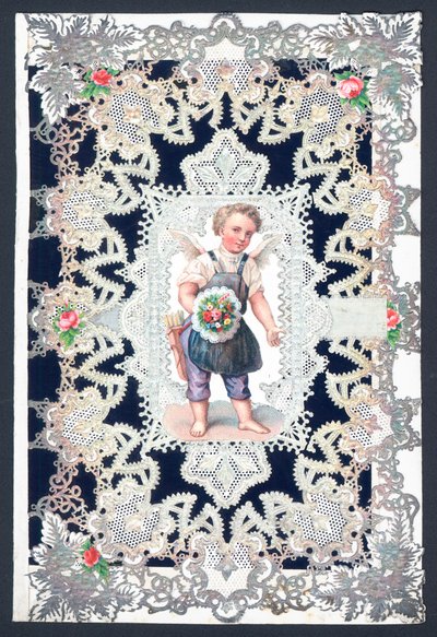 Valentinsdag lykønskningskort med Amor af English School