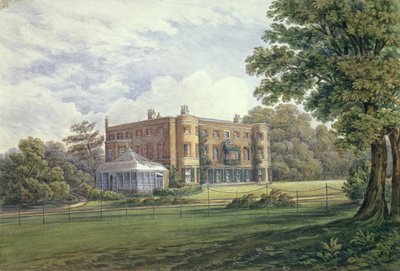 Valentines House, Ilford, Essex, ca. 1835 (wc på papir) af English School