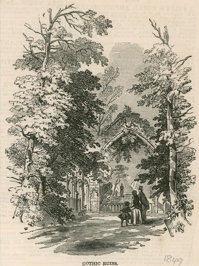Vauxhall Gardens, London: De gotiske ruiner af English School