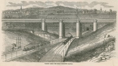 Viadukt på tværs af Great Northern Railway, London af English School