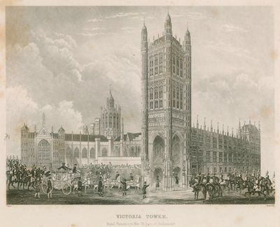 Victoria Tower, Palace of Westminster, London af English School