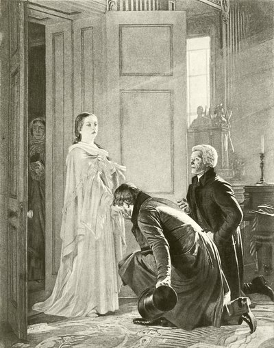 Victoria hilste som dronning (dybtryk) af English School