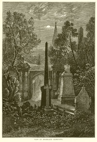 Udsigt på Highgate Cemetery af English School