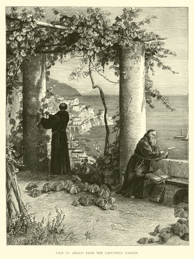 Udsigt over Amalfi fra Capuchins Garden af English School