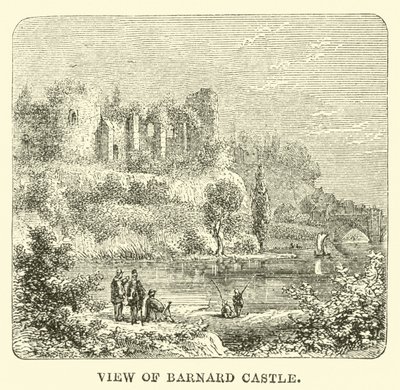 View of Barnard Castle  af English School