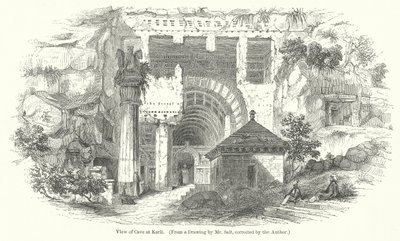 Udsigt over hulen ved Karli (gravering) af English School