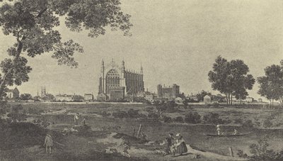 Udsigt over Eton College, ca 1747 (gravure) af English School
