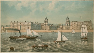 Udsigt over Greenwich Hospital, London af English School