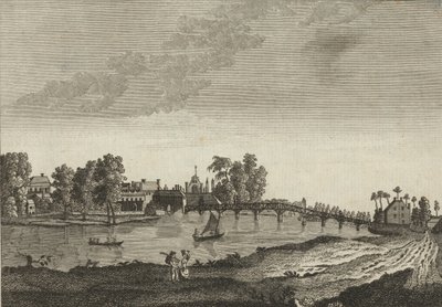 Udsigt over Hampton Court fra den modsatte bred af Themsen af English School