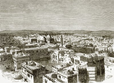 Udsigt over Jerusalem fra over Ezekias-dammen af English School